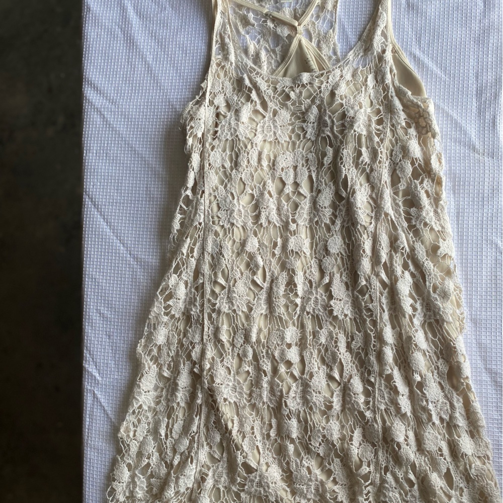 Beige Lace Short Dress Women’s SIZE Large